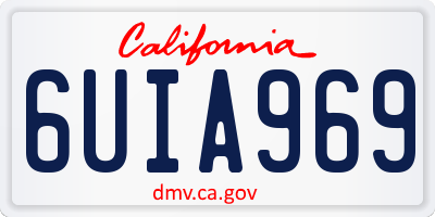 CA license plate 6UIA969