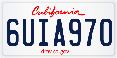 CA license plate 6UIA970