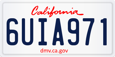 CA license plate 6UIA971