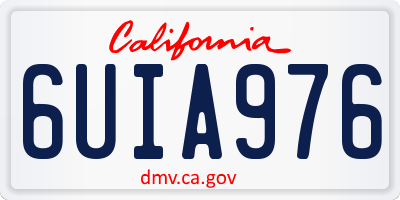 CA license plate 6UIA976