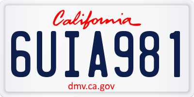 CA license plate 6UIA981