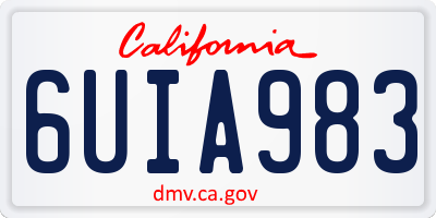 CA license plate 6UIA983
