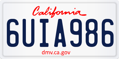 CA license plate 6UIA986