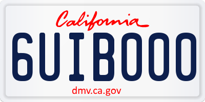 CA license plate 6UIB000