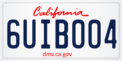 CA license plate 6UIB004