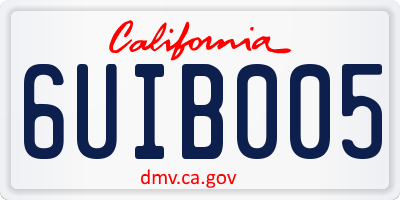 CA license plate 6UIB005