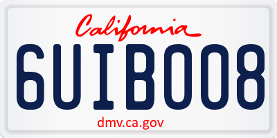 CA license plate 6UIB008