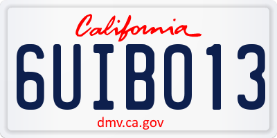 CA license plate 6UIB013