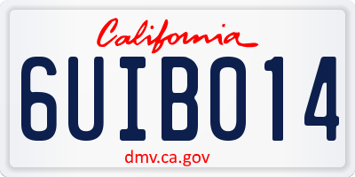 CA license plate 6UIB014