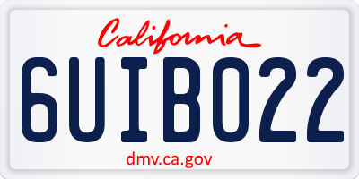 CA license plate 6UIB022
