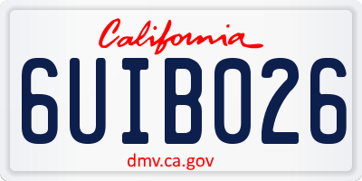 CA license plate 6UIB026