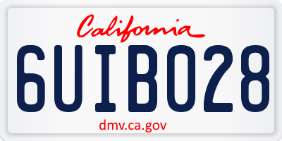 CA license plate 6UIB028