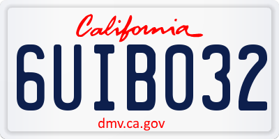 CA license plate 6UIB032