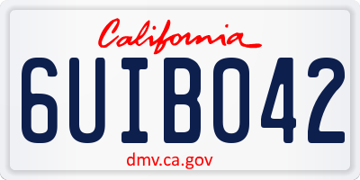 CA license plate 6UIB042