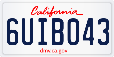 CA license plate 6UIB043