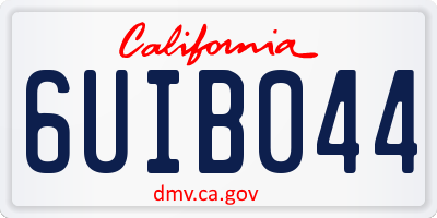 CA license plate 6UIB044
