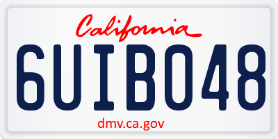 CA license plate 6UIB048
