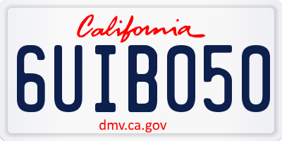 CA license plate 6UIB050