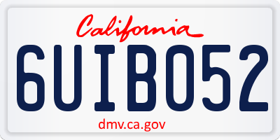 CA license plate 6UIB052
