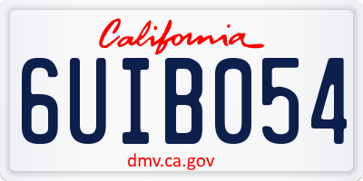 CA license plate 6UIB054