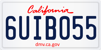 CA license plate 6UIB055