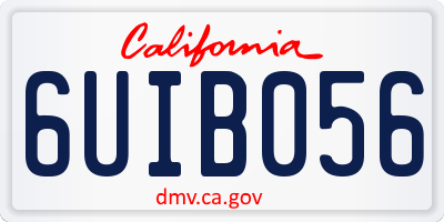 CA license plate 6UIB056