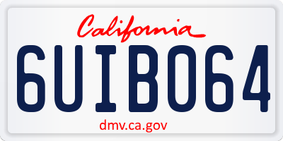 CA license plate 6UIB064