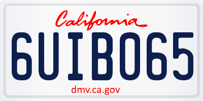 CA license plate 6UIB065