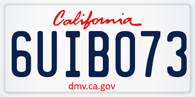 CA license plate 6UIB073