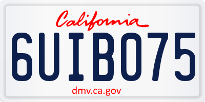 CA license plate 6UIB075
