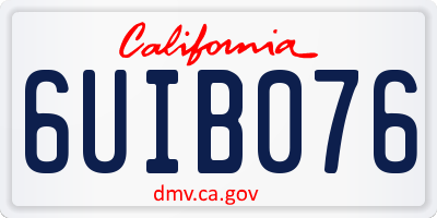 CA license plate 6UIB076