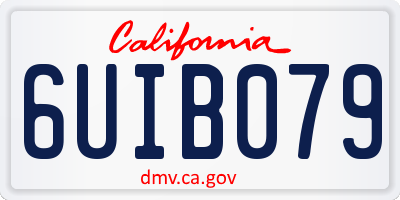 CA license plate 6UIB079