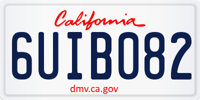 CA license plate 6UIB082