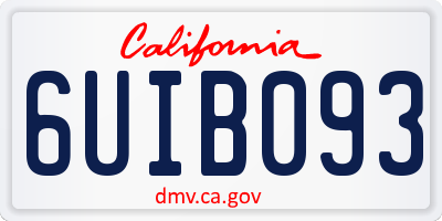 CA license plate 6UIB093