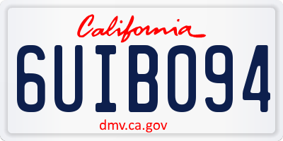 CA license plate 6UIB094