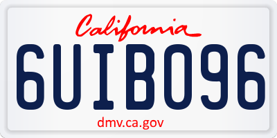 CA license plate 6UIB096