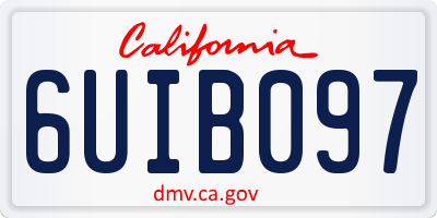 CA license plate 6UIB097