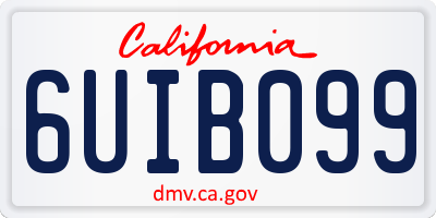 CA license plate 6UIB099