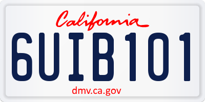CA license plate 6UIB101