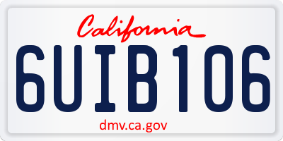 CA license plate 6UIB106