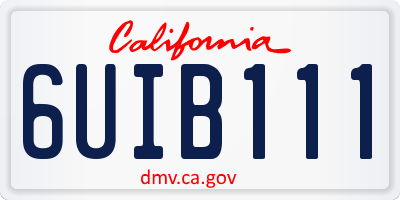 CA license plate 6UIB111