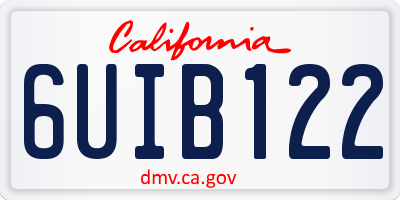 CA license plate 6UIB122