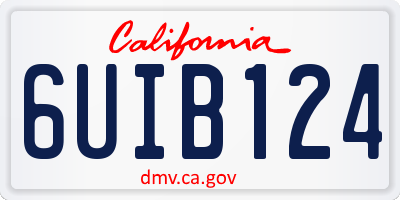 CA license plate 6UIB124