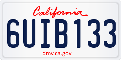 CA license plate 6UIB133