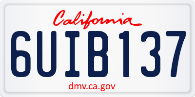 CA license plate 6UIB137