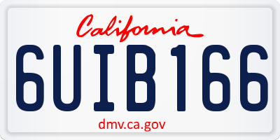 CA license plate 6UIB166