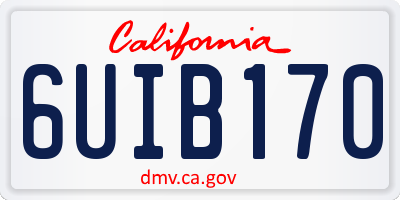CA license plate 6UIB170