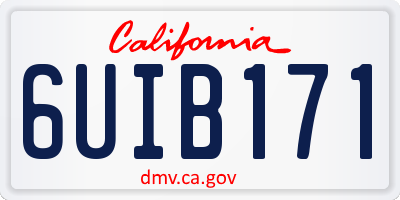 CA license plate 6UIB171