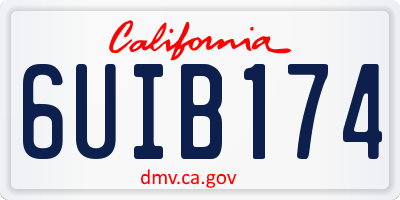 CA license plate 6UIB174