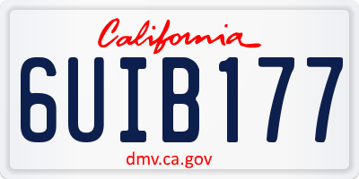 CA license plate 6UIB177